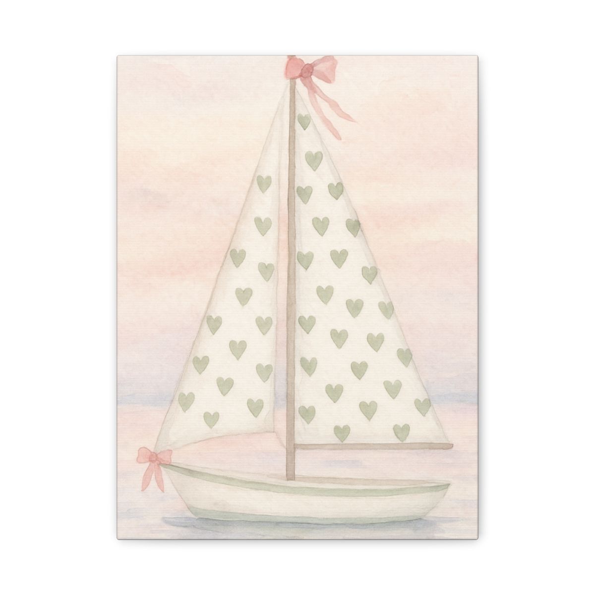 Sage hearts  Sailboat Wall Art, Sizes: 12″ x 16″ (Vertical), Depth: 1.18&quot;