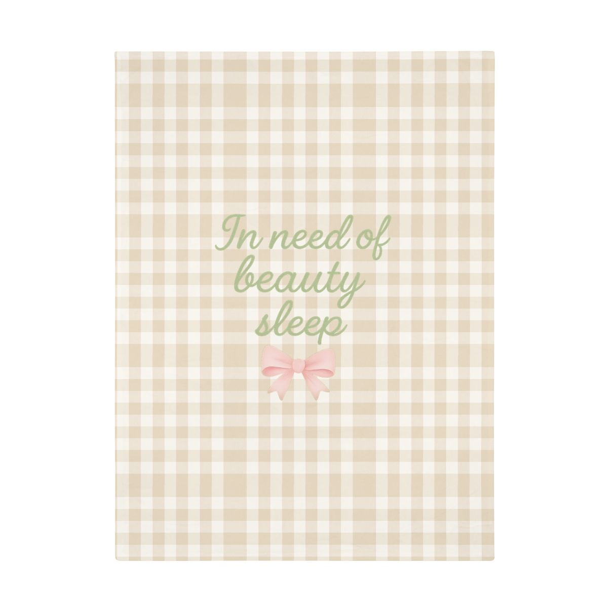 Cream Gingham Throw 