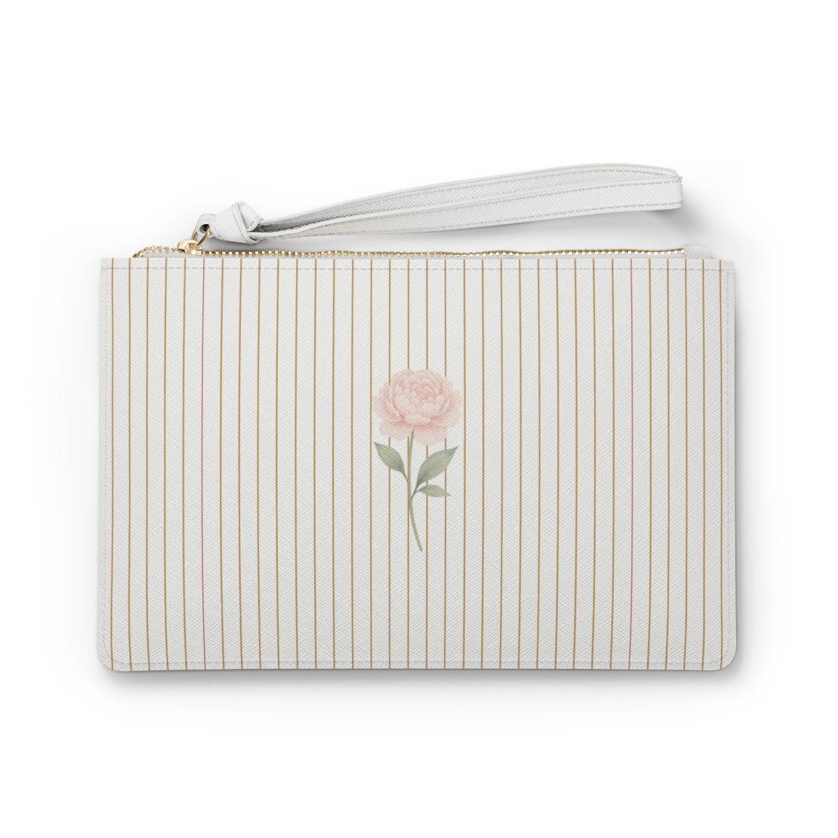 Chocolate and White Clutch with Peony 