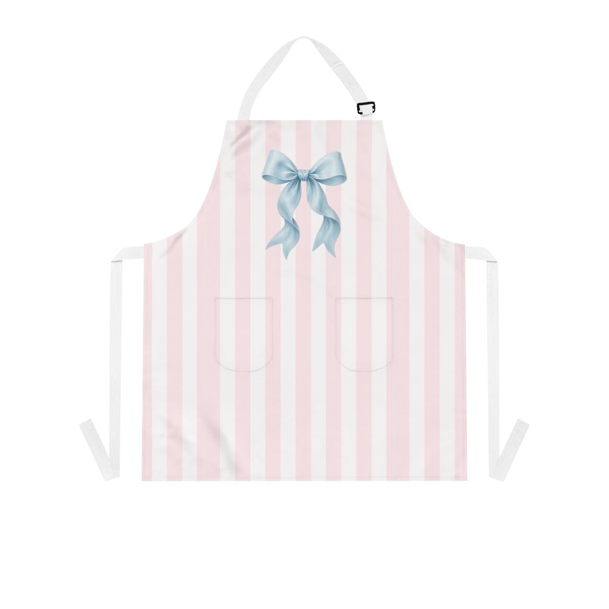 Blue Satin Bow with Pink Apron 