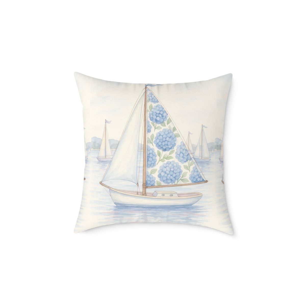 Blue Boats Pillow