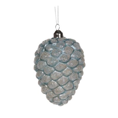 Frosty Blue Pinecone Bauble