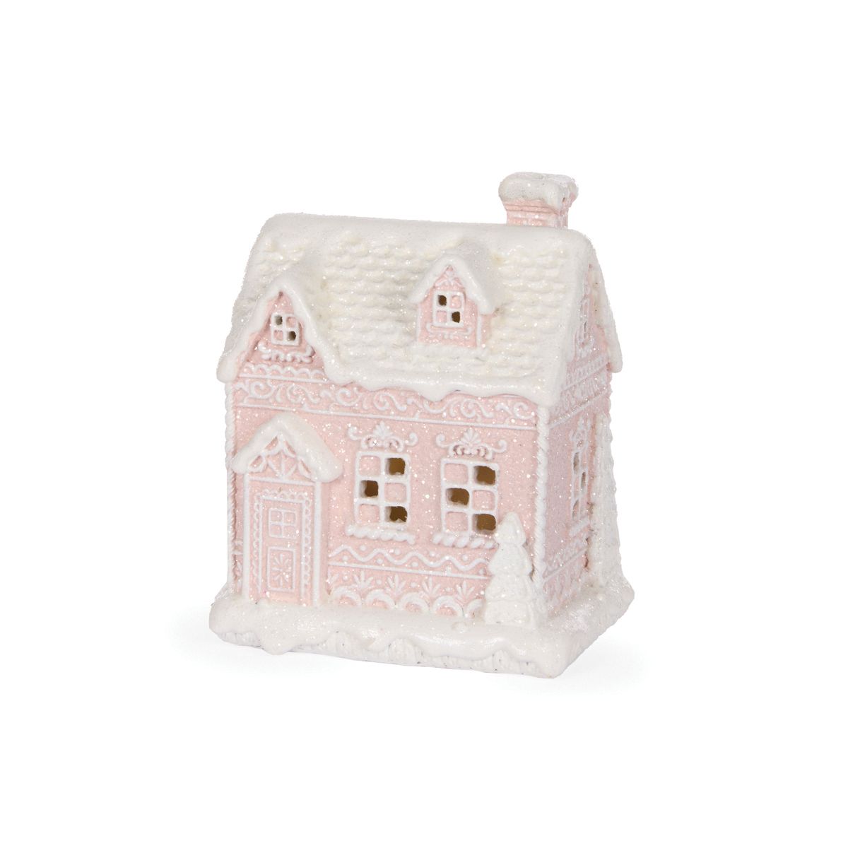 LED Pink Gingerbread Cottage