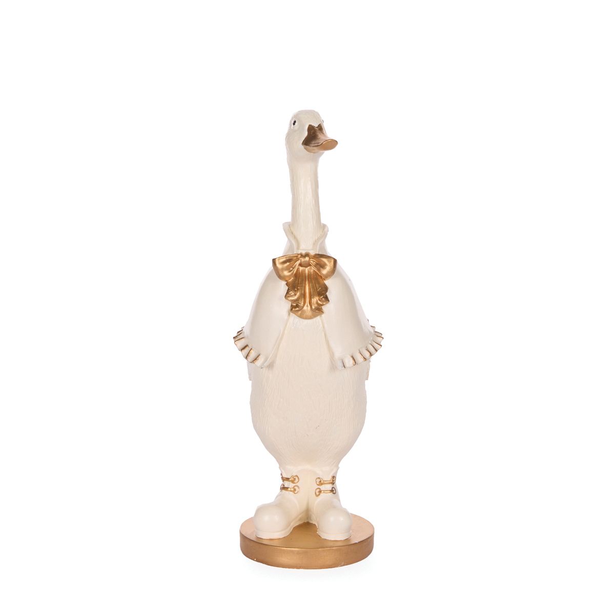 Ivory and Gold Regal Duck with Bow Tie