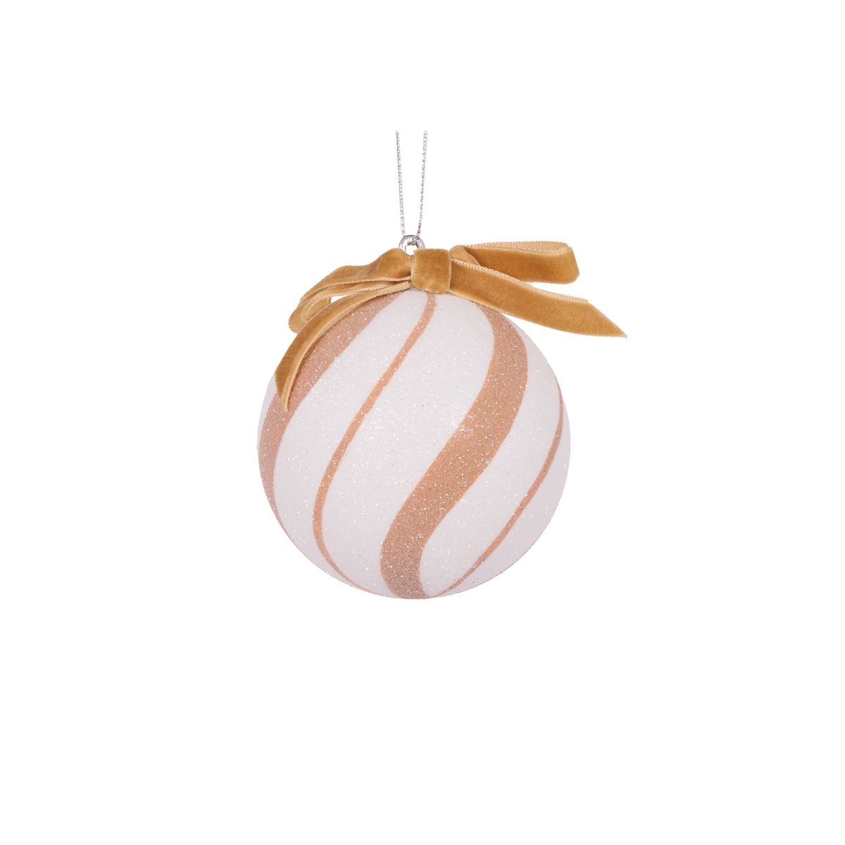 Mini white Gingerbread swirl Bauble