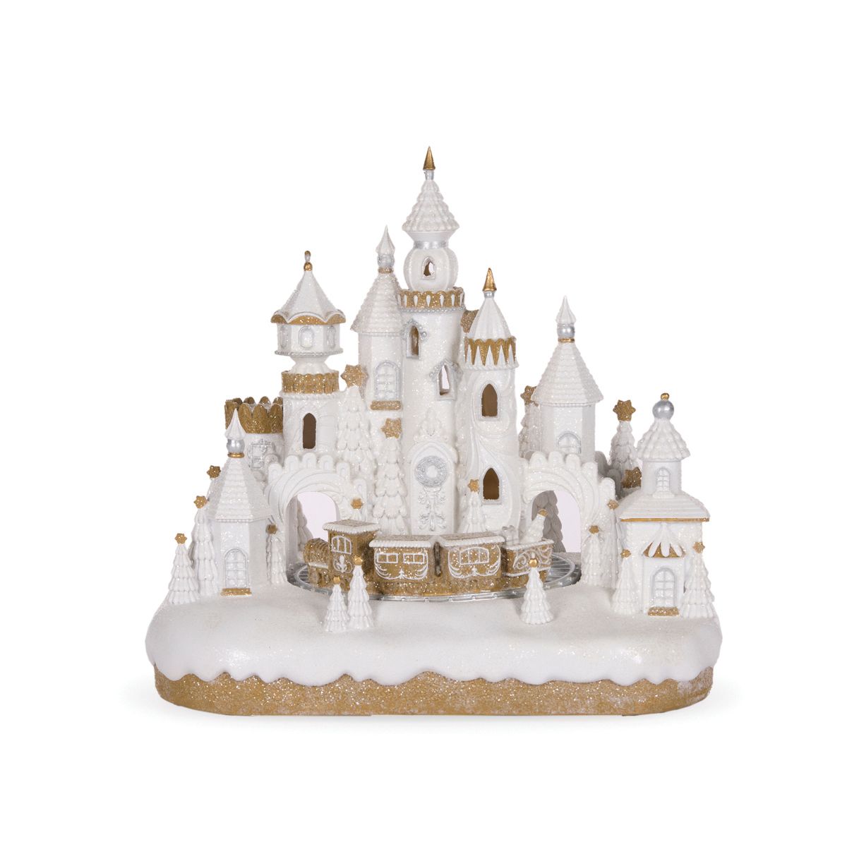 LED Elaborate Frosted Gingerbread Village