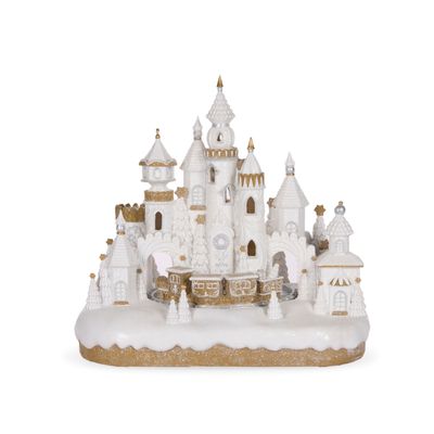 LED Elaborate Frosted Gingerbread Village