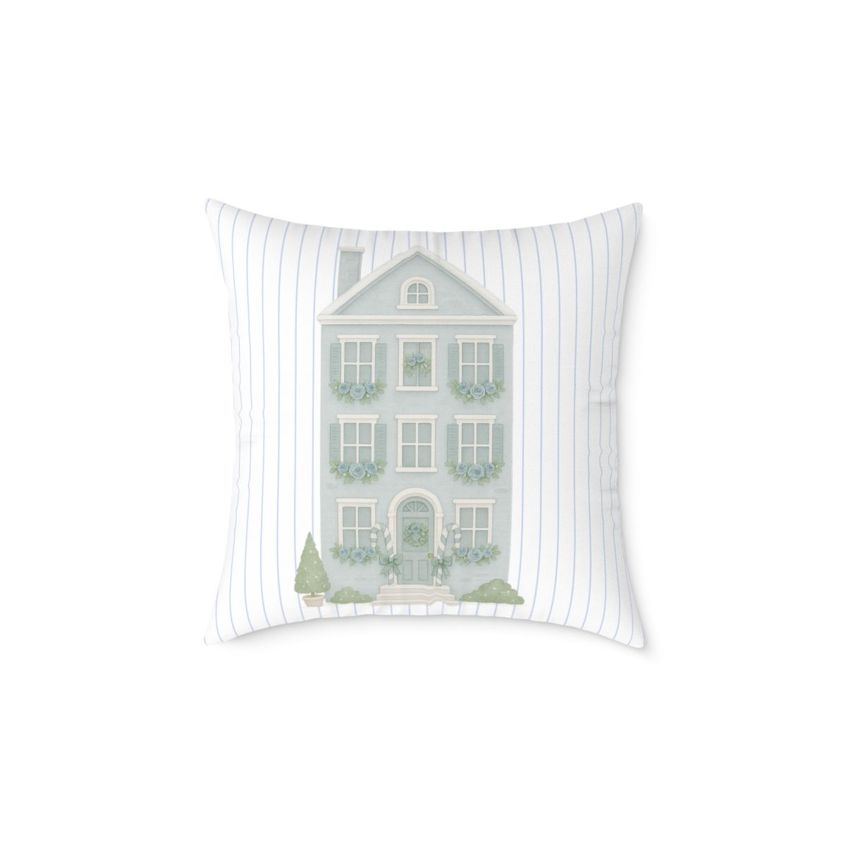 Blue Townhouse Pillow