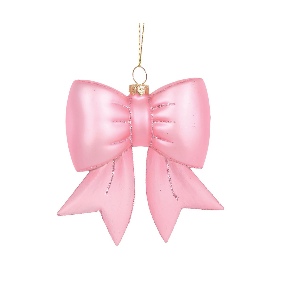 Glass Pink Bow hanging