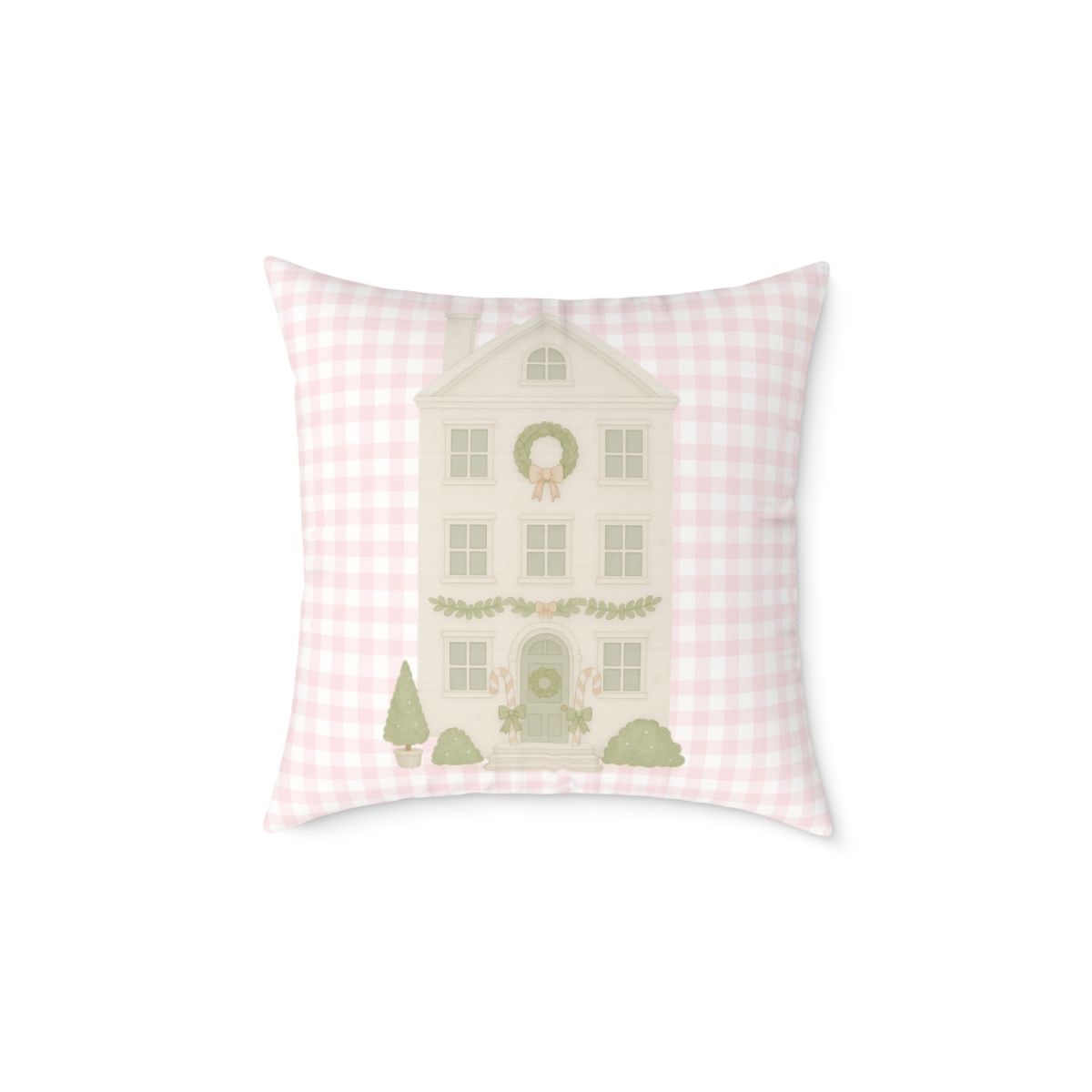 White Townhouse Pillow
