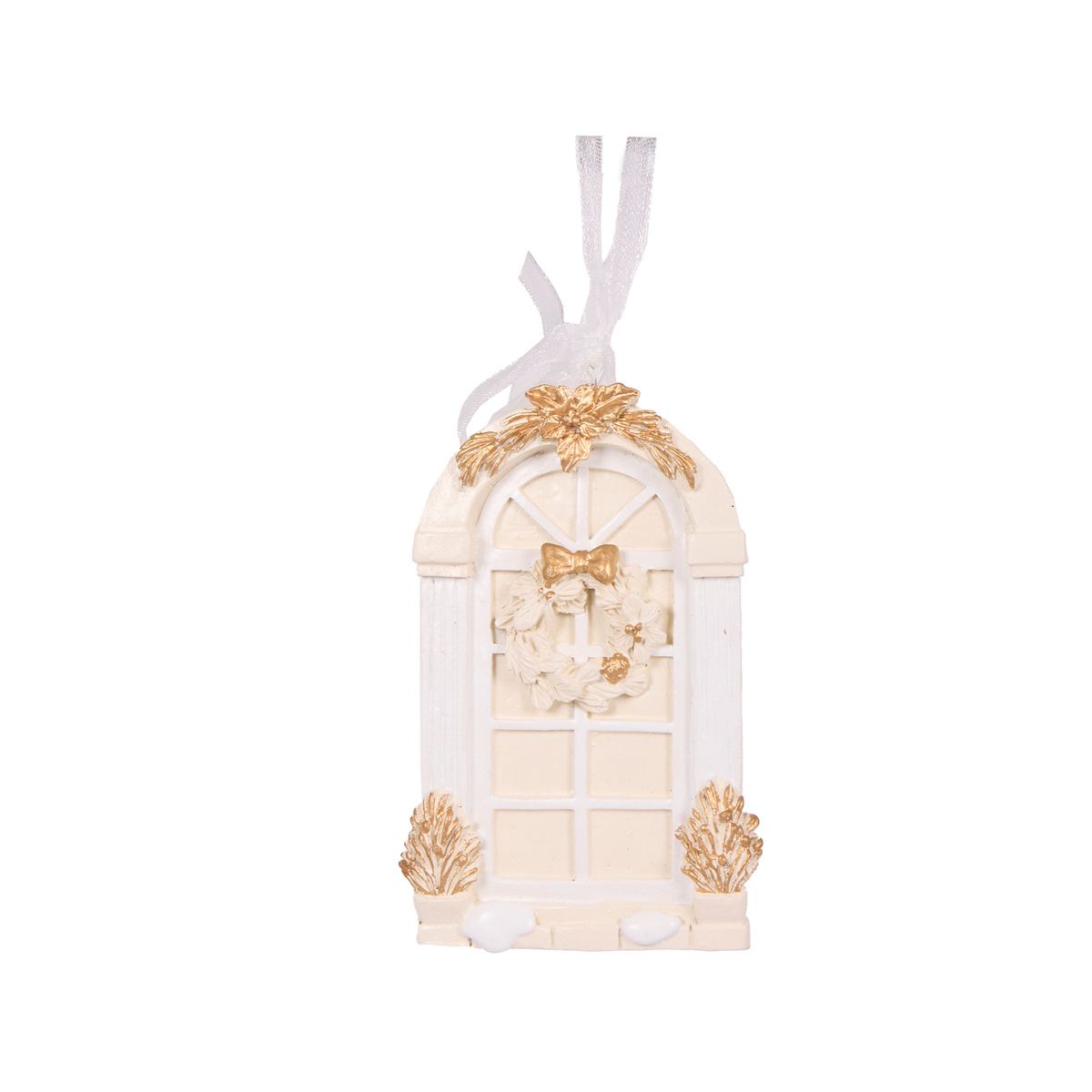 Ivory and Gold Front Door Ornament