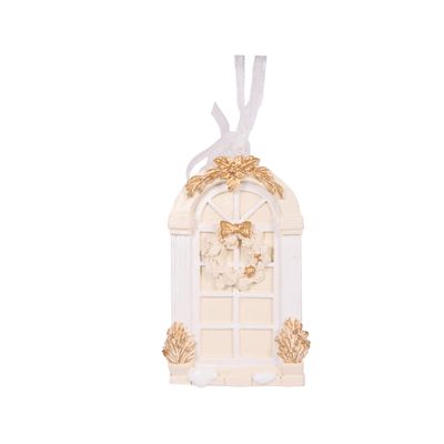 Ivory and Gold Front Door Ornament