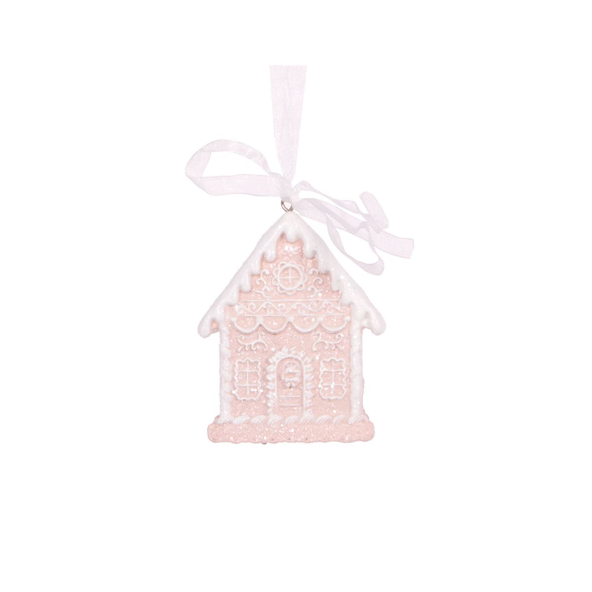 Pink Gingerbread House Hanging Ornament