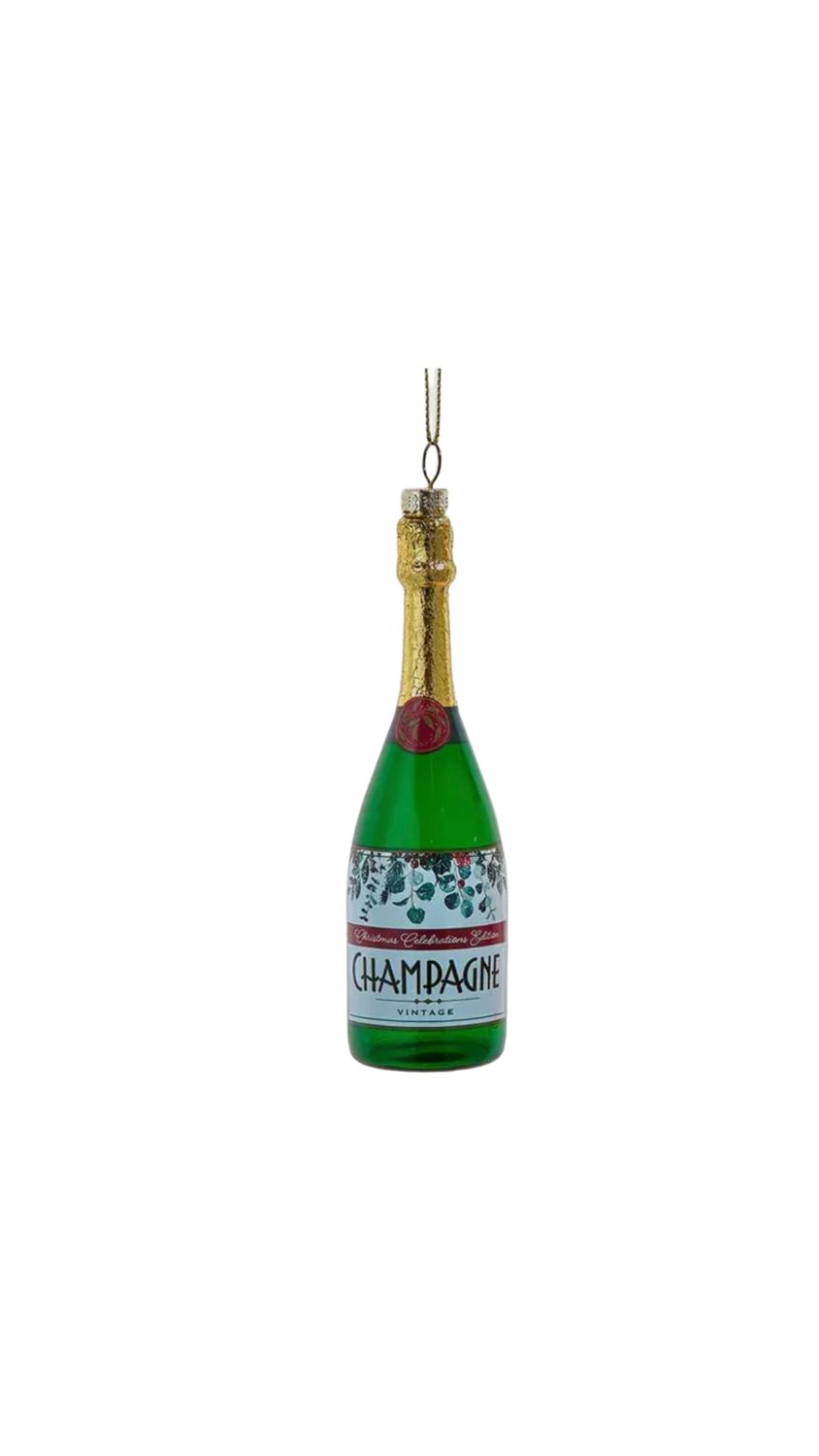 Glass Sparkling Green wine bottle