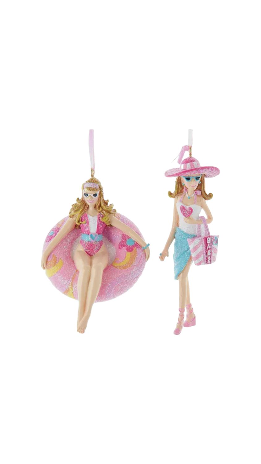 2 assorted Seaside Chic Lady Ornaments
