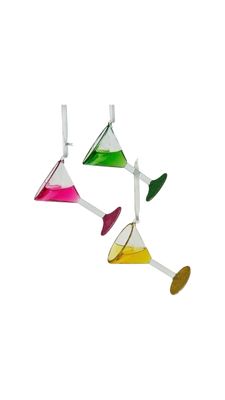 3 assorted Martini Glass hanging ornaments