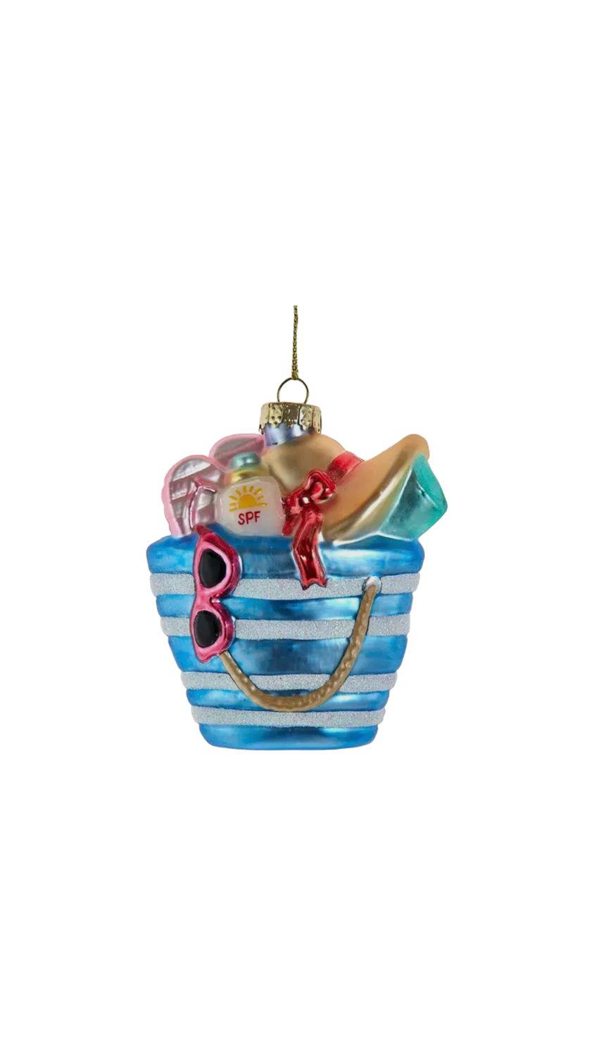 Glass Seaside Bag hanging ornament