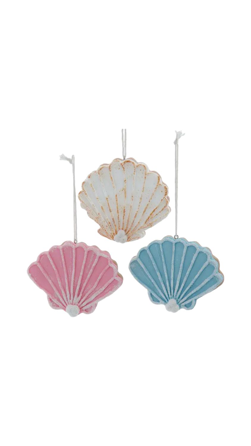 3pk Assorted Seaside Shell Ornaments