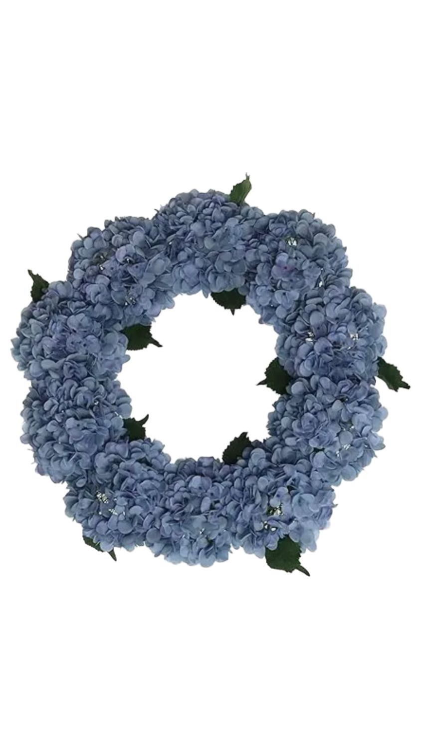 Beautiful Blue Hydrangea Christmas Wreath