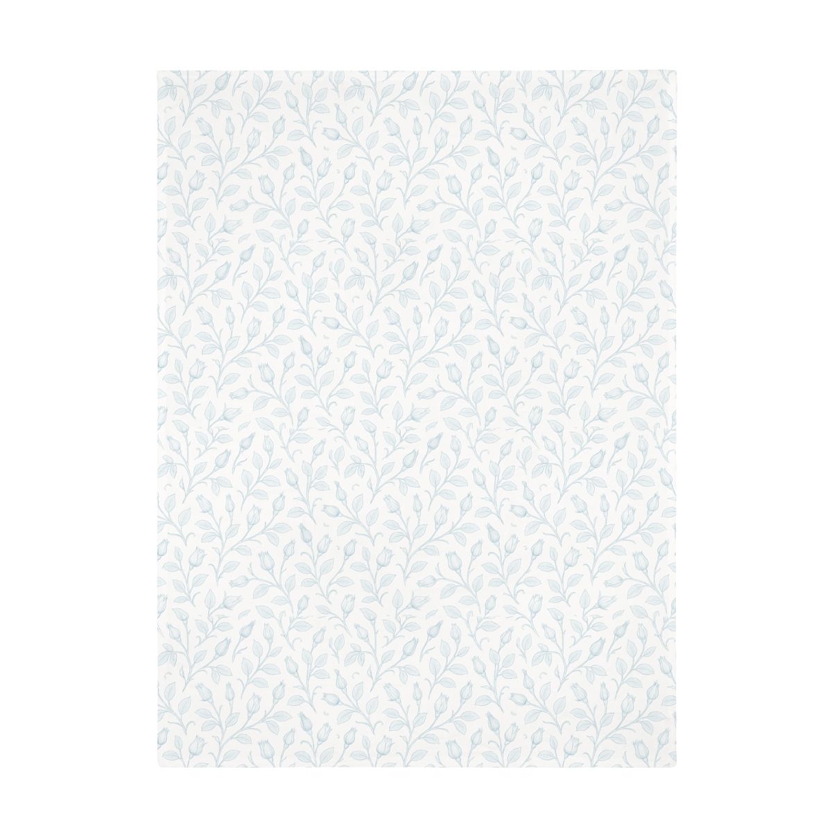 Blue rose buds Chintz Throw Large, Sizes: 60&quot; × 80&quot;