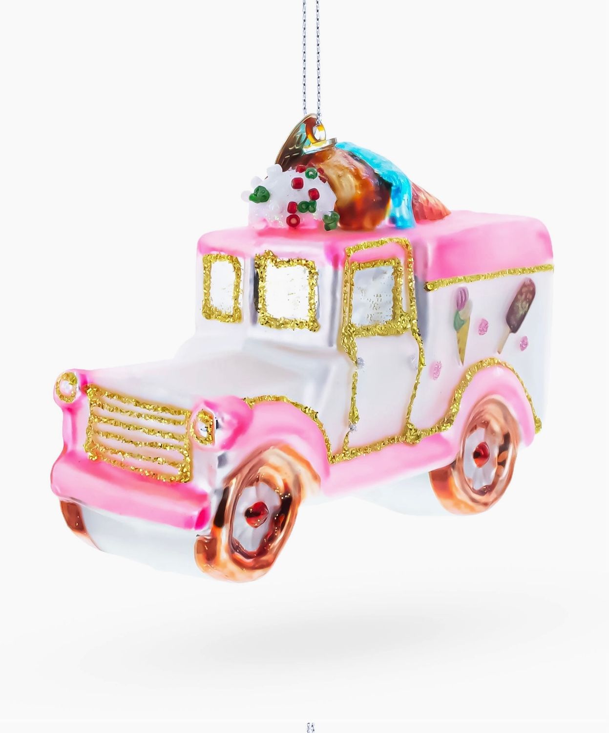 Ice Cream truck Glass Ornament