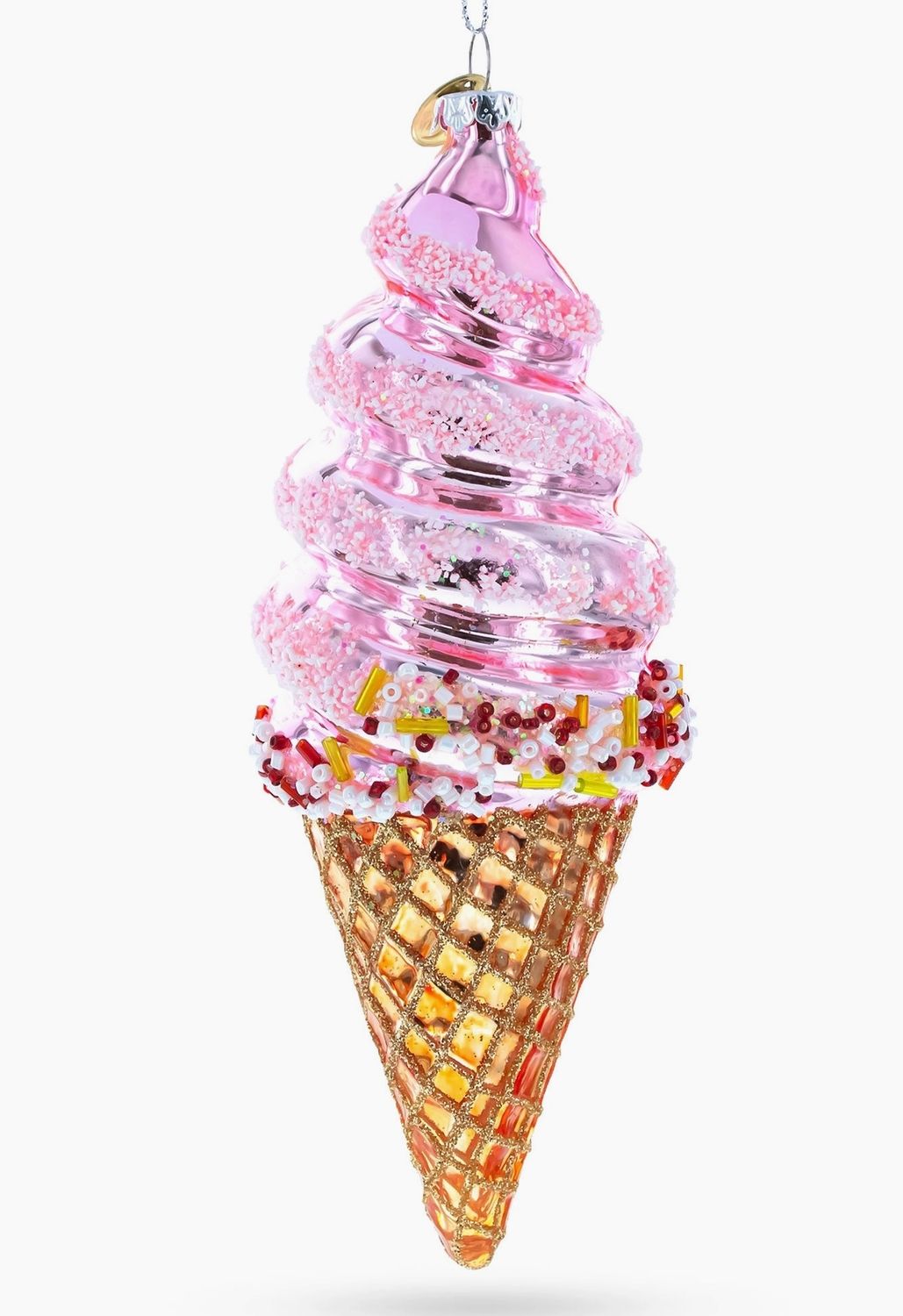 Pink Ice Cream Glass Ornament