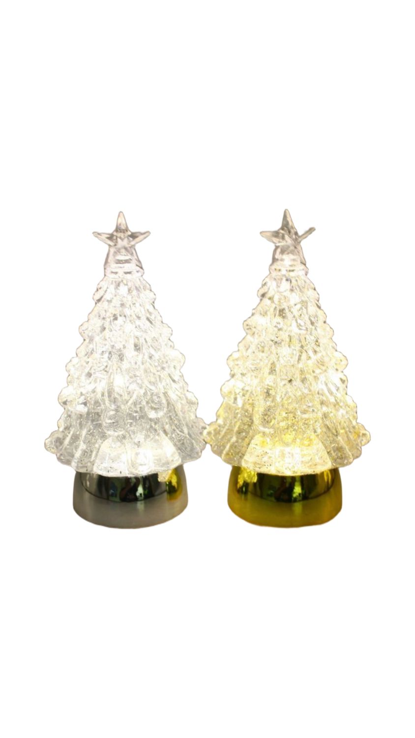 Christmas Tree Glitter Lantern -  Gold