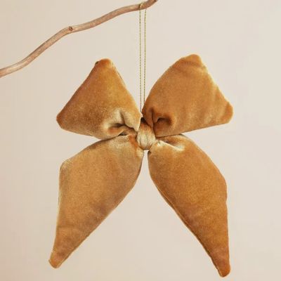 Velvet Caramel Bow Hanging Decoration