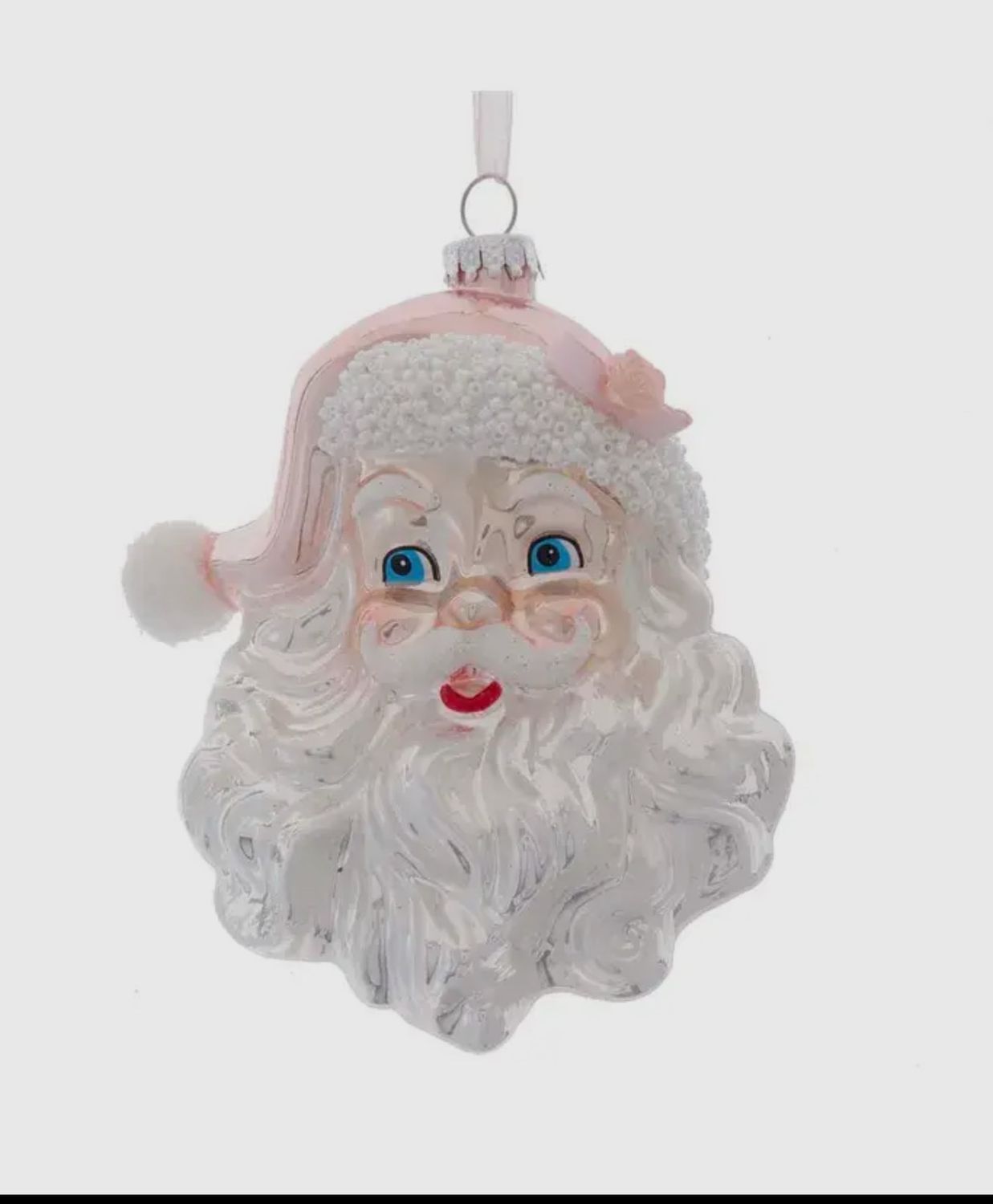 15cm Glass Santa head Ornament
