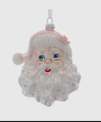 15cm Glass Santa head Ornament