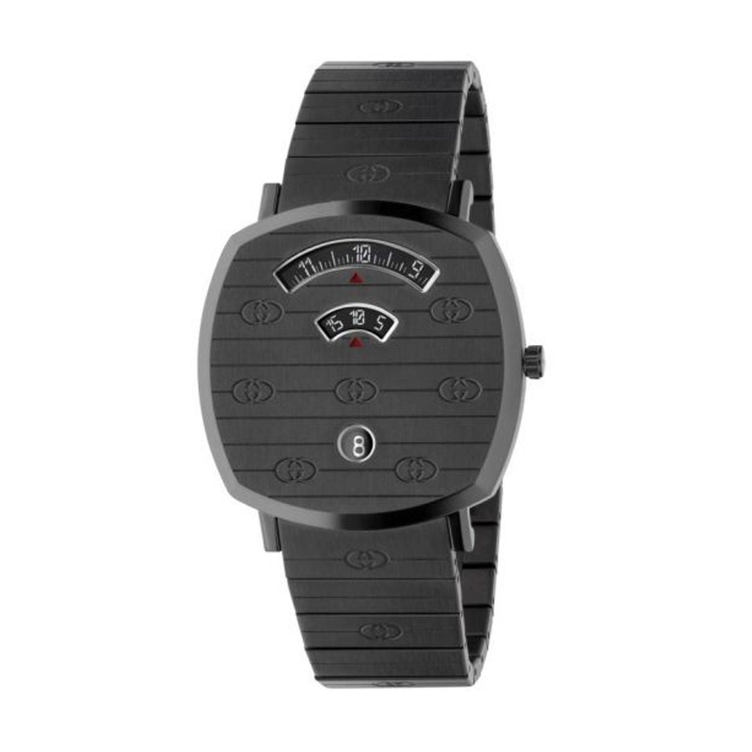 Gucci Grip Quartz Grey Dial Grey Steel Strap Watch For Men - YA157429