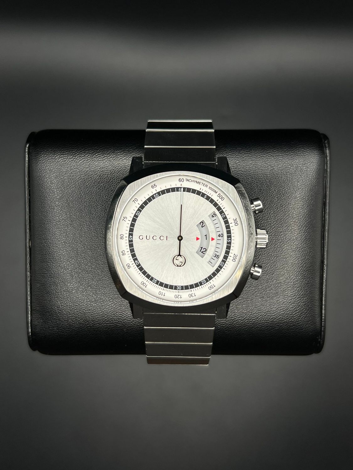 Gucci Grip Collection Quartz Silver Dial Silver Steel Strap Watch For Men - YA157302