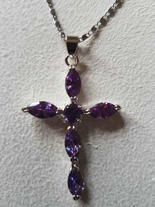 Amethyst Zirconia Cross