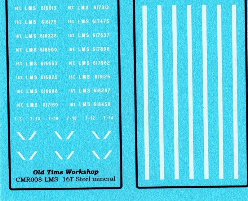 Transfers for LMS version of Kit C8 16T Steel Mineral Wagon