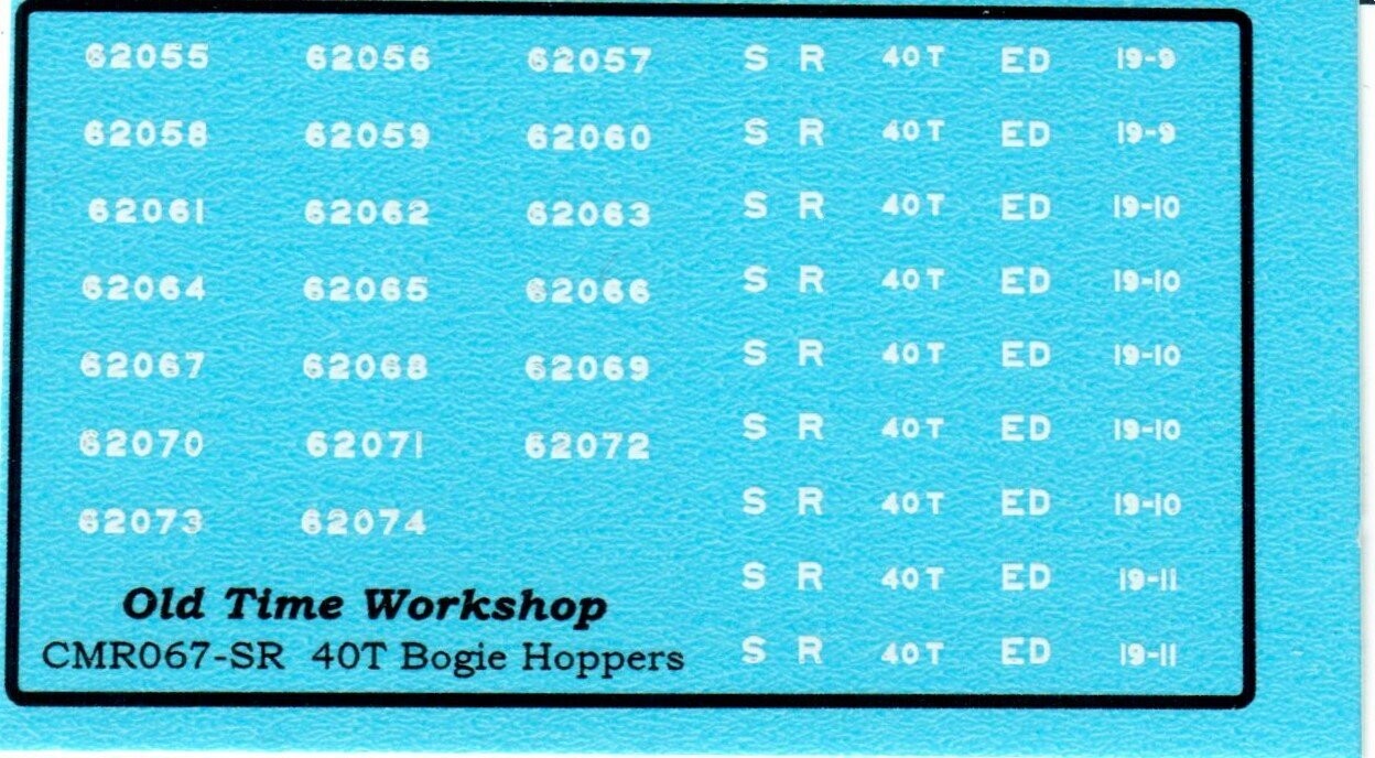 Transfers for the SR Version of Kit C67 40T Hopper