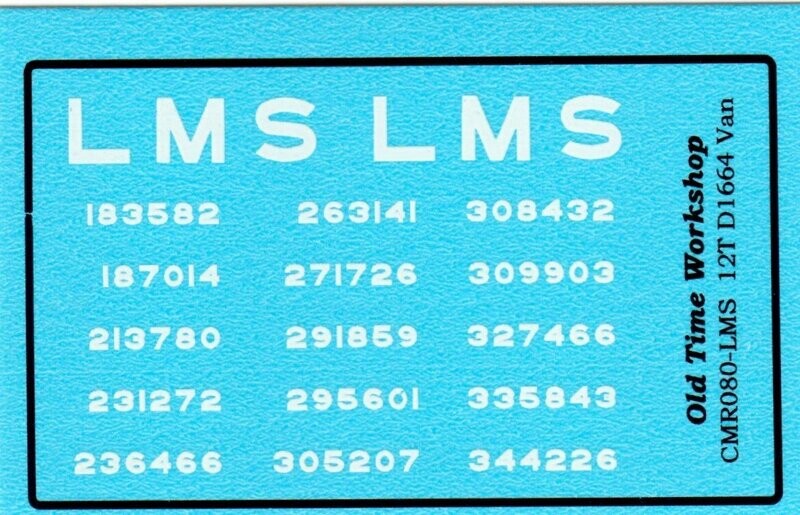 Transfers for LMS Version of Kit C80 12ton Wood Bodied Van Kit (Unventilated, "Wood ends")