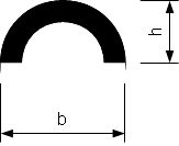 Brass Half Round Tube Section 3.0mm x 1.5mm length 250mm