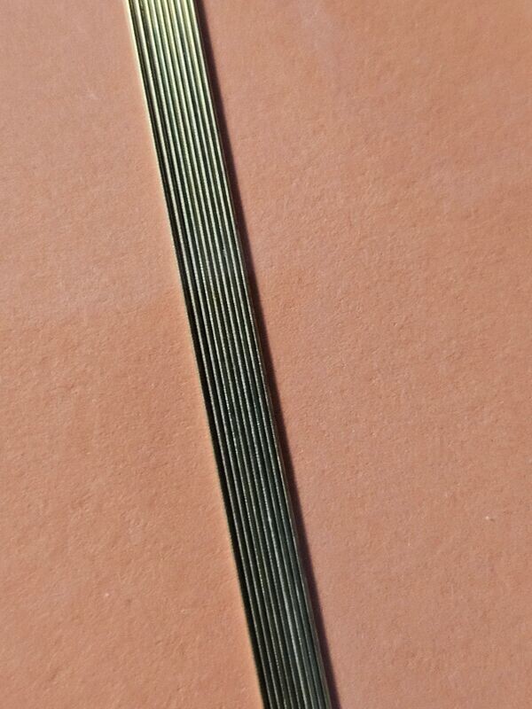 Brass Straight Wire 0.6mm dia x 250mm Packs of 10 and 100 Brass Straight Wire 0.6mm dia x 250mm Packs of 10 and 100