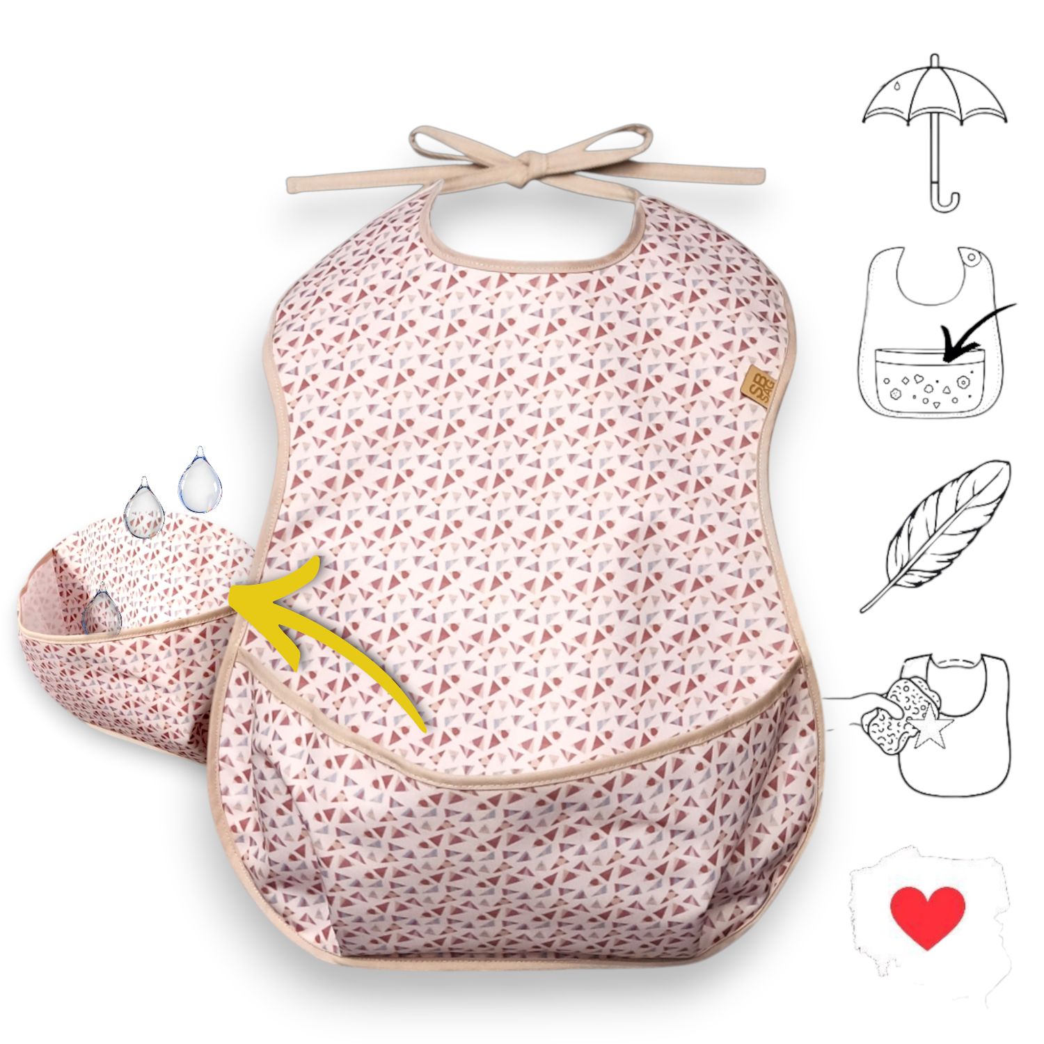 śliniak dla dorosłych Ergo+ "Beżowa geometria"