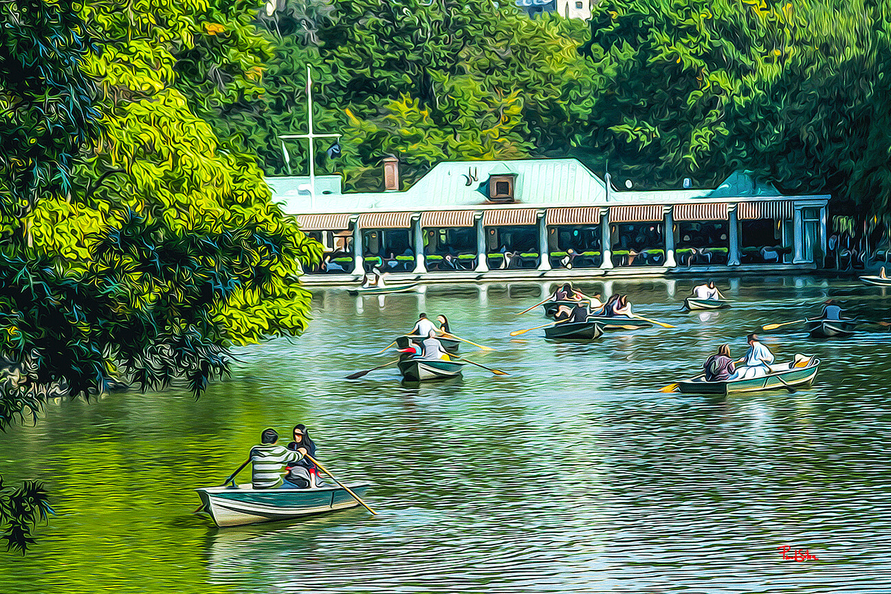 "Central Park Rowboat Regatta"