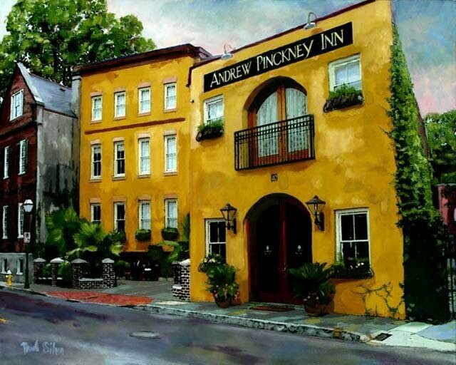 "Andrew Pnckney Inn"  Mixed Media Original 24x18