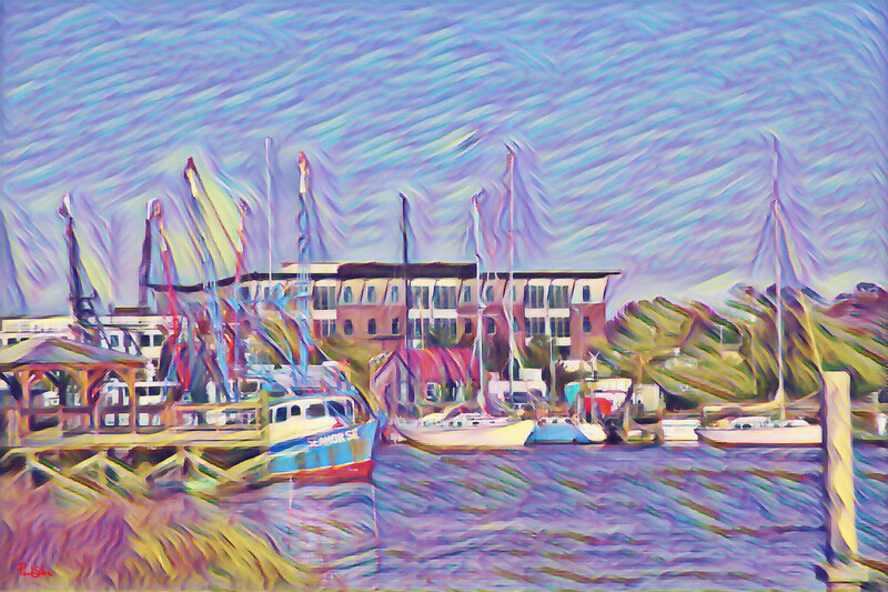 Vibrant Abstract "Masts of Shem Creek"