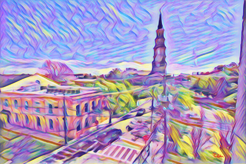Vibrant Abstract "Saint Philips Steeple"