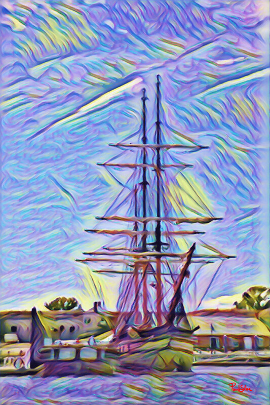 Vibrant Abstract "Tall Ship"