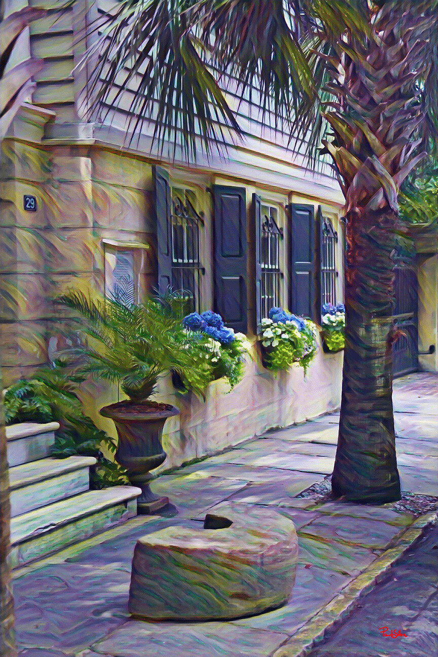 "Historic Carriage Step" Colorful Painter
