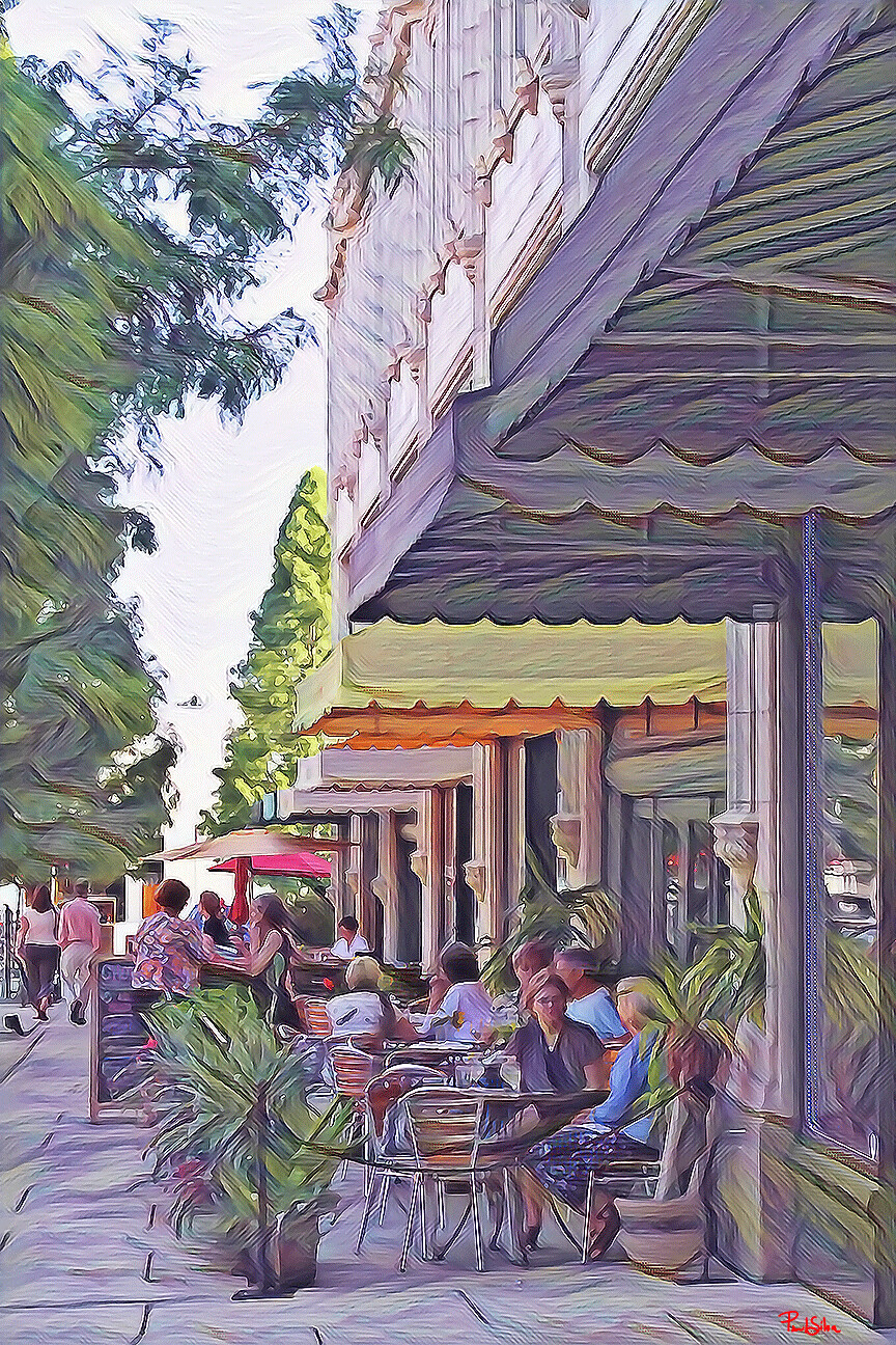 "Asheville Sidewalk Dining" Vibrant Life