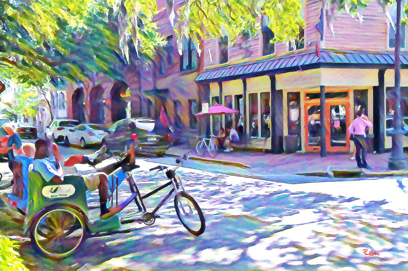 "Savannah Pedi-Cabs" Colorful Painter