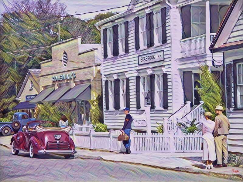 "The Notebook Movie Seabrook Inn" Colorful Painter Series