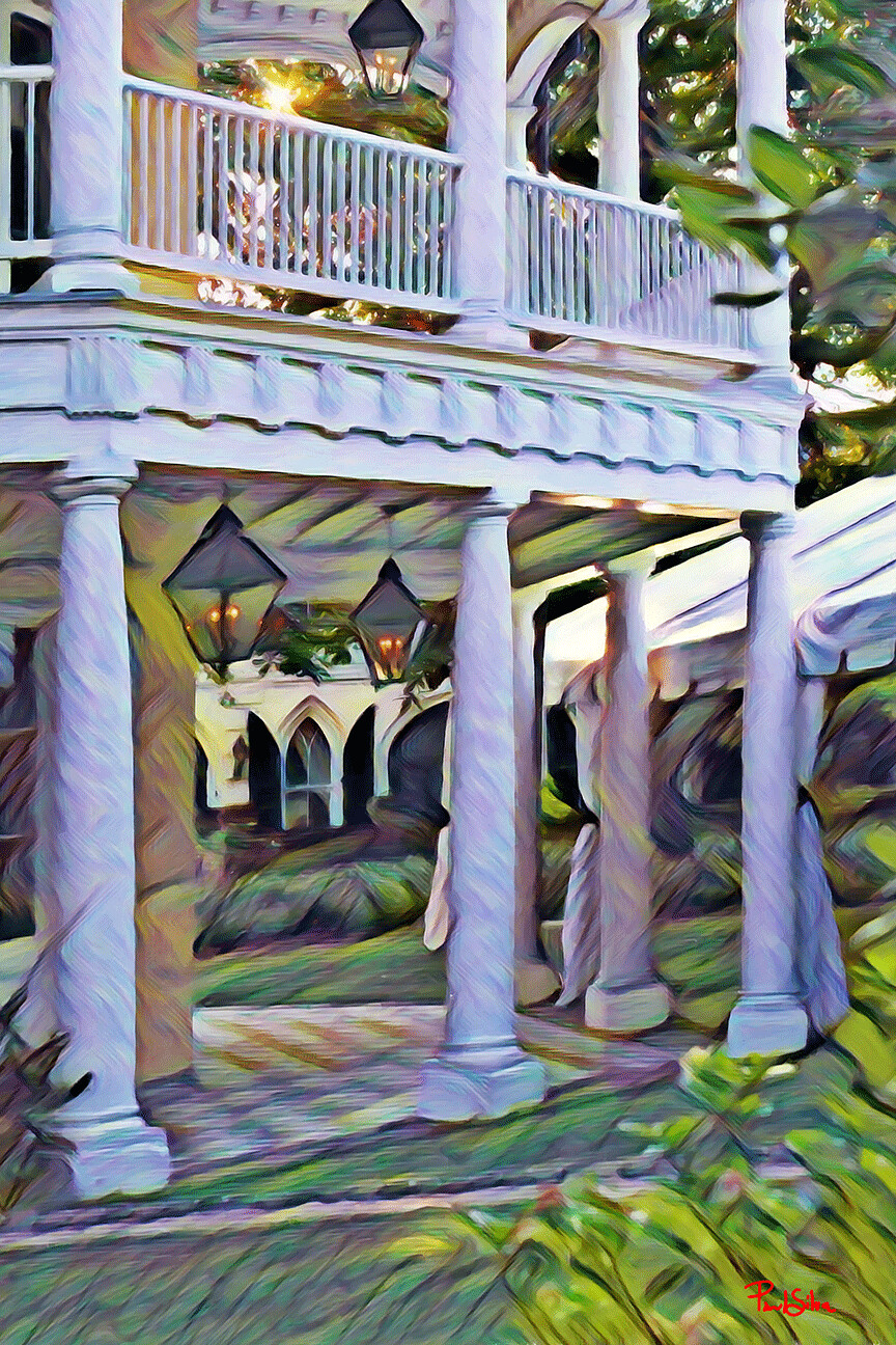 "Aiken House Columns" Colorful Painter Series