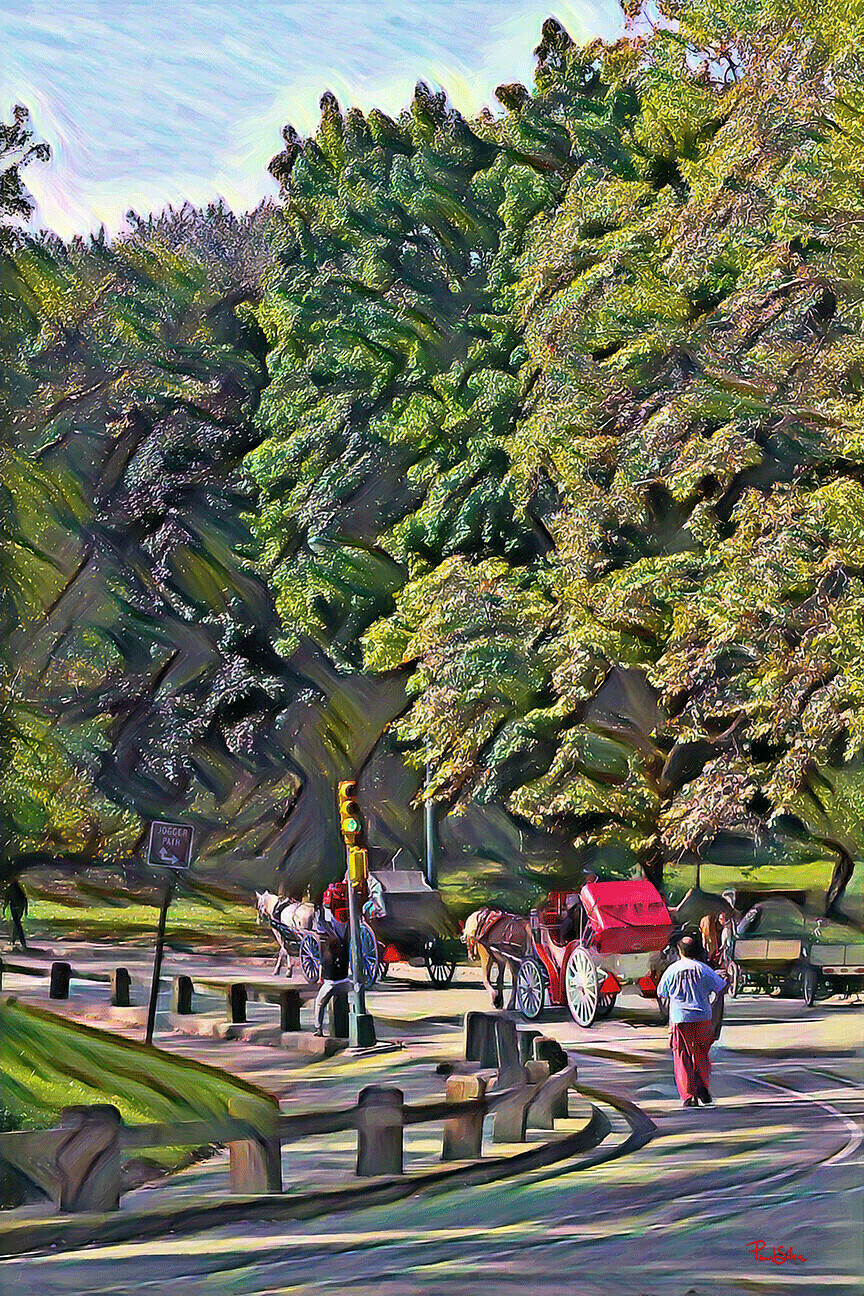 "Central Park Strollers" Colorful Painter Series